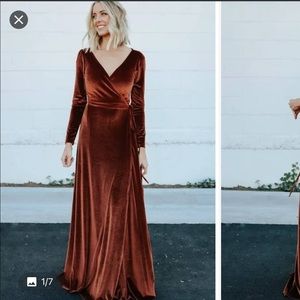 Bronze Velvet Maxi Dress